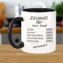 Zeugnis Tasse für Lehrer Abschluss Geschenk