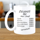 Zeugnis Tasse für Lehrer Abschluss Geschenk