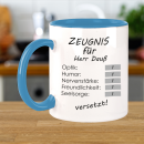 Zeugnis Tasse für Lehrer Abschluss Geschenk