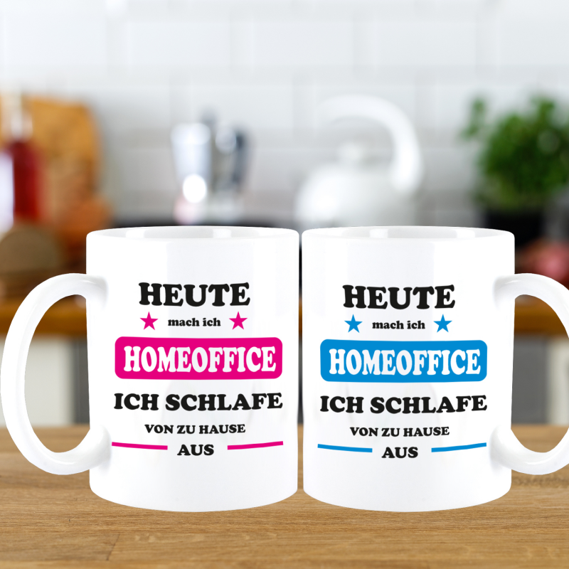 FUNNYWORDS® Heute mach ich Homeoffice lustige Tasse Kaffeebecher, 11,90 €