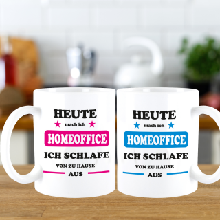 FUNNYWORDS® Heute mach ich Homeoffice lustige Tasse Kaffeebecher