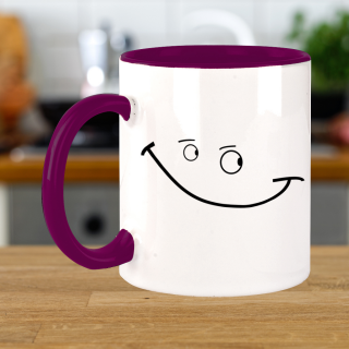 Funnywords® Keep Smiling Kaffeebecher Violett