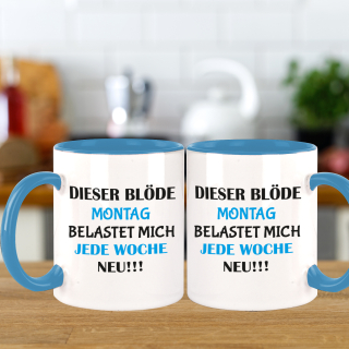 FUNNYWORDS® Blöder Montag lustiger Büro  Kaffeebecher
