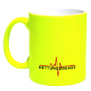 Neongelbe Rettungsdienst Kaffeetasse mit Wunschnamen Tasse