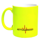 Neongelbe Rettungsdienst Kaffeetasse mit Wunschnamen Tasse