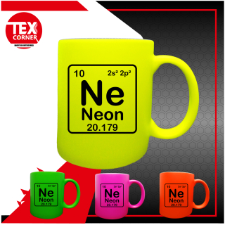 FUNNYWORDS&reg; Neon Peridodensystem Tasse  -  Fun - NEON - Tasse - Kaffeebecher