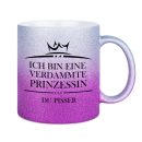 Glitzertasse Ich bin eine Prinzessin Kaffeebecher aus Glitzer