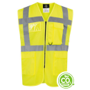 CO² Neutrale Korntex® Comfort Executive Weste HAMBURG Neon-Gelb EN ISO 20471:2013 in  8 Größen