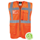 CO² Neutrale Korntex® Comfort Executive Weste HAMBURG Neon-Orange EN ISO 20471:2013 in  6 Größen