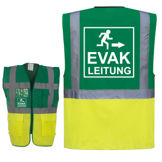 EVAK Information Piktogramm Warnweste grün/gelb mit vielen Taschen S-,  14,90 €