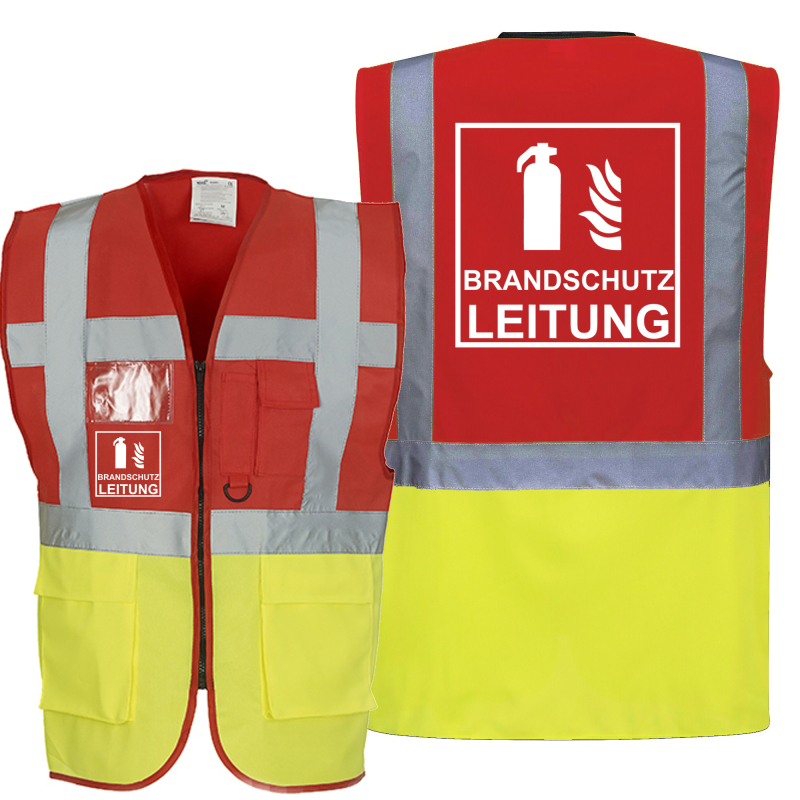 EVAK Leitung Piktogramm Warnweste grün/gelb mit vielen Taschen S-3XL ...