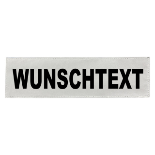 Reflex Brustschild Namensschild silber matt 13x2,5 cm mit Wunschaufdruck