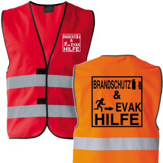 BRANDSCHUTZ & EVAK HILFE Piktogramm Warnweste S-5XL "BRAND Linie"