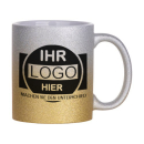 Glitzertasse Brokat Farbverlauf inkl Aufdruck 5 Farben