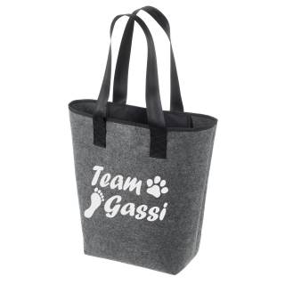 Team Gassi - Filz Shopper Tasche - für Hundeliebhaber und Gassi geher