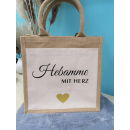 Geschenk Hebamme mit Herz - mit Namen - Jute Tasche |...