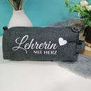 Geschenk Lehrerin / Lehrer Etui - Mäppchen - Lehrerin mit Herz - Abschied Geschenk - Lehrergeschenk