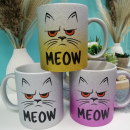 MEOW - Miau Katzen Tasse - Glitzer Kaffeebecher Tasse -...