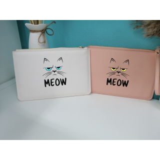 MEOW - Miau Katzen Beauty Tasche mit leuchtenden Augen !
