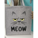 MEOW - Miau Katzen Filz Shopper Tasche mit leuchtenden...