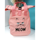 MEOW - Miau Katzen Backpack Rucksack mit leuchtenden...