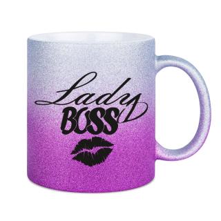 Glitzertasse Lady BOSS Glitzerkaffetasse