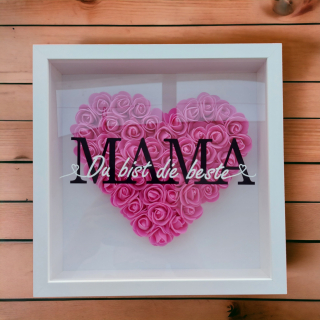 Für die beste Mama der Welt  Rosen Bilderrahmen mit Rosenblüten Muttertag Geburtstag Geschenk V2