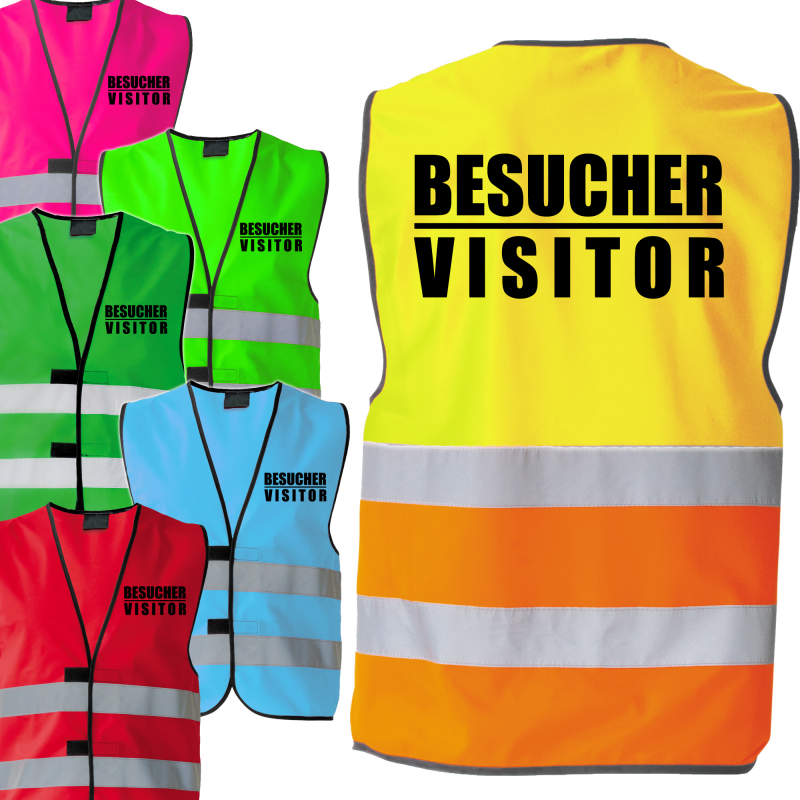 Besucher / Visitor Kombi Sonderfarben + Neon Weste Warnweste, 11,90 €