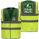 Räumungshilfe Räum Hilfe Piktogramm Warnweste grün/gelb auch mit vielen Taschen S-3XL