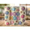 DOG MOM 3D Creme Tumbler Edelstahl Trinkflasche XXL