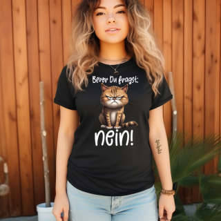 Bevor Du fragst: - Angry Cat Ladies Extended Shoulder TEE