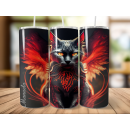 Phönix-Cat Katzen Tumbler Edelstahl Trinkflasche inkl Wunschnamen