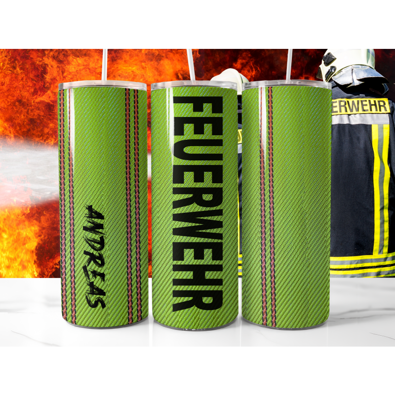 Thermobecher Feuerwehr-Schlauch Design – Isoliert, 350 Ml, Auslaufsicher