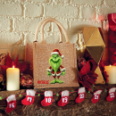 Green Santa -  Gold Jute Mini Geschenk-Tache  - mit Namen...