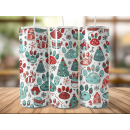 XMAS Paw Prints Tumbler Edelstahl Trinkflasche