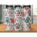 XMAS Paw Prints Tumbler Edelstahl Trinkflasche