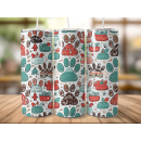 XMAS Paw Prints Tumbler Edelstahl Trinkflasche