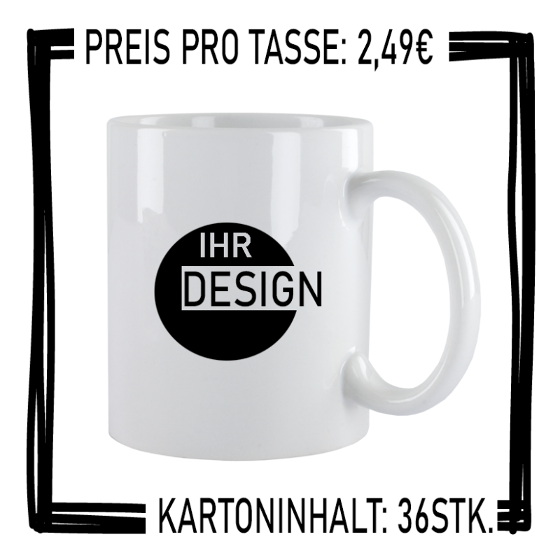 Aktionsartikel Top Glaze Keramik Fototasse inkl Wunschdruck, 2,49 €