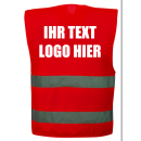 Signalweste / Warnweste Rot unisize inkl Druck