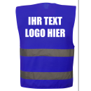 Signalweste / Warnweste Blau unisize inkl Druck