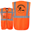 Evakuierungshelfer Piktogramm Executive Weste orange / gelb  mit vielen Taschen S-3XL