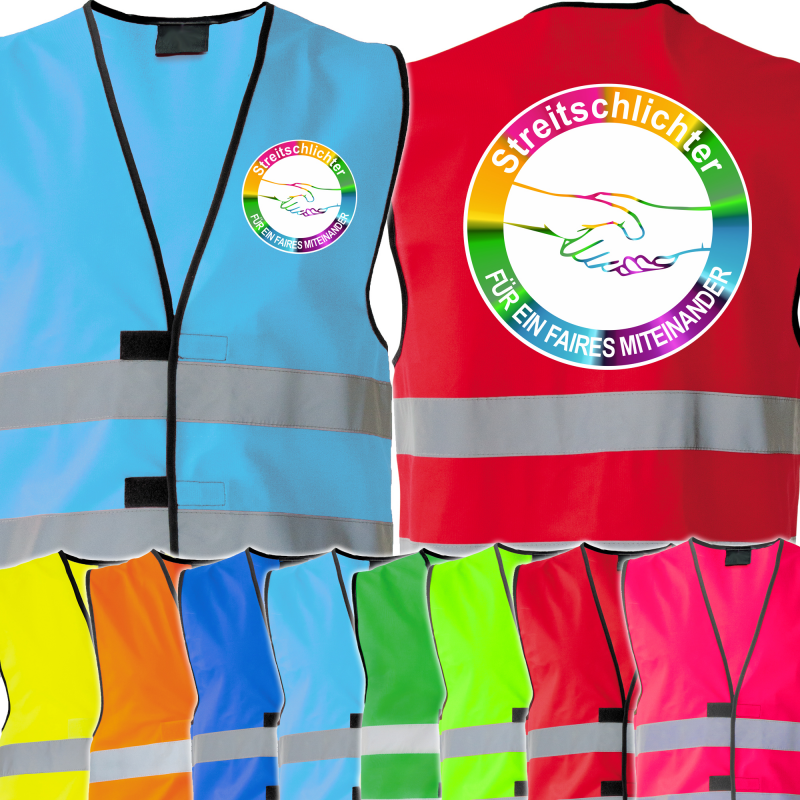 Kinder Warn-Sicherheitsweste mit Reißverschluss - verschiedene Farben, 9,95  €