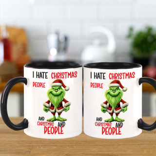 Green Santa - I hate Chistmas and People - Kaffeetasse Teetasse