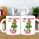 Green Santa - I hate Chistmas and People - Kaffeetasse...