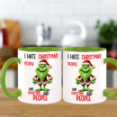 Green Santa - I hate Chistmas and People - Kaffeetasse...