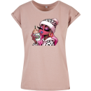 Ladies Freya Green "Pink Edition" Coffee Extended Shoulder T-Shirt