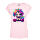 Einhorn Lulu Neon Unicorn Women Exended Shoulder T-Shirt