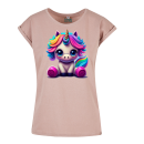 Einhorn Lulu Neon Unicorn Women Exended Shoulder T-Shirt