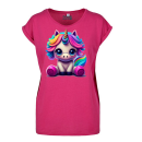 Einhorn Lulu Neon Unicorn Women Exended Shoulder T-Shirt