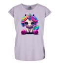 Einhorn Lulu Neon Unicorn Women Exended Shoulder T-Shirt